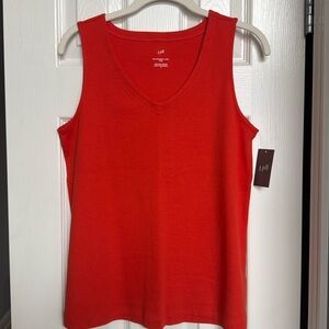 J Jill women’s v neck sleeveless Tshirt. Size S. Color: orange. NWT